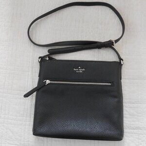 Kate Spade Black Leather Crossbody Bag.